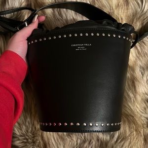 Black bucket bag from Christian Villa